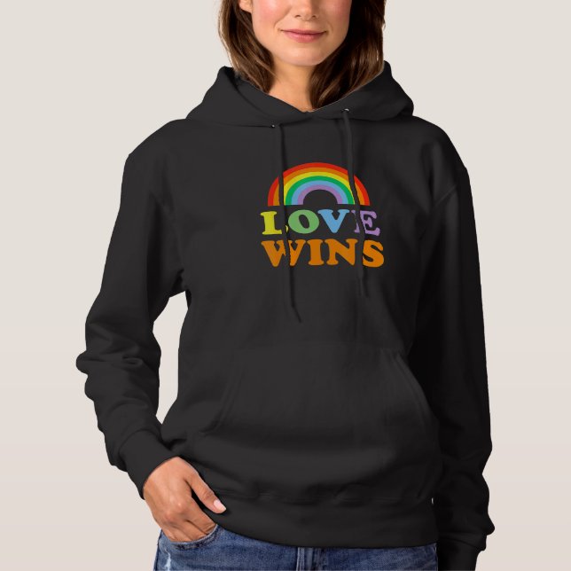 Pull À Capuche Amour gagne Gay pride Rainbow Lgtb (Devant)