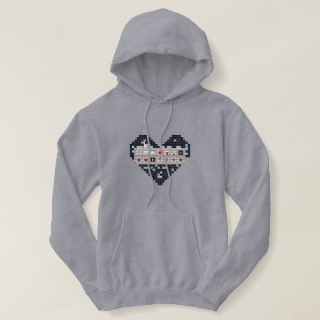 Pull À Capuche Amour Pixelé (Design devant)