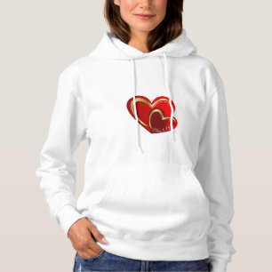 Pull À Capuche Amour tendance Coeur rouge Personnalisé Girlfriend