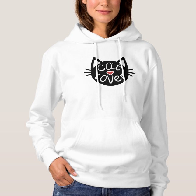 Pull À Capuche Amoureux des chats (Devant)