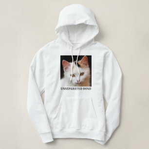 Pull À Capuche Amoureux des chats Blanc et citation noire personn