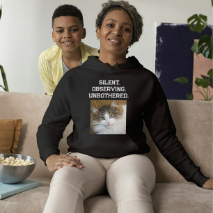 Pull À Capuche Amoureux des chats personnalisé texte noir et blan