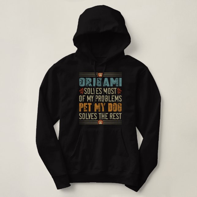 Pull À Capuche Amoureux des chiens Origami Master Chien Maman Pap (Design devant)