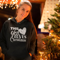 Amusant Cette Fille Aime Noël Coeur Texte blanc