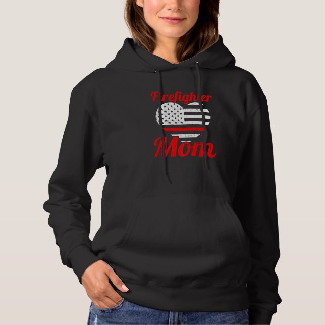Pull À Capuche Amusant pompier maman pompier maman pompier maman  (Devant)