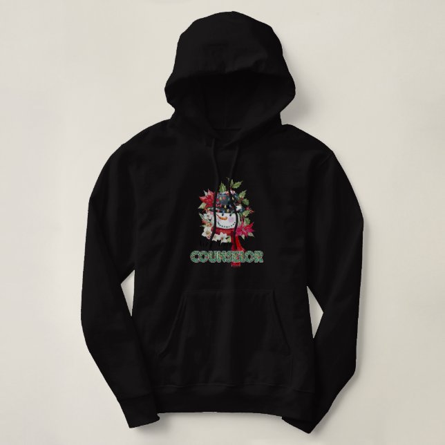 Pull À Capuche Amusant très joyeux conseiller Snowman Noël Pajam (Design devant)