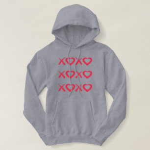 Pull À Capuche Amusants rouges en détresse XOXO bisous d'amour