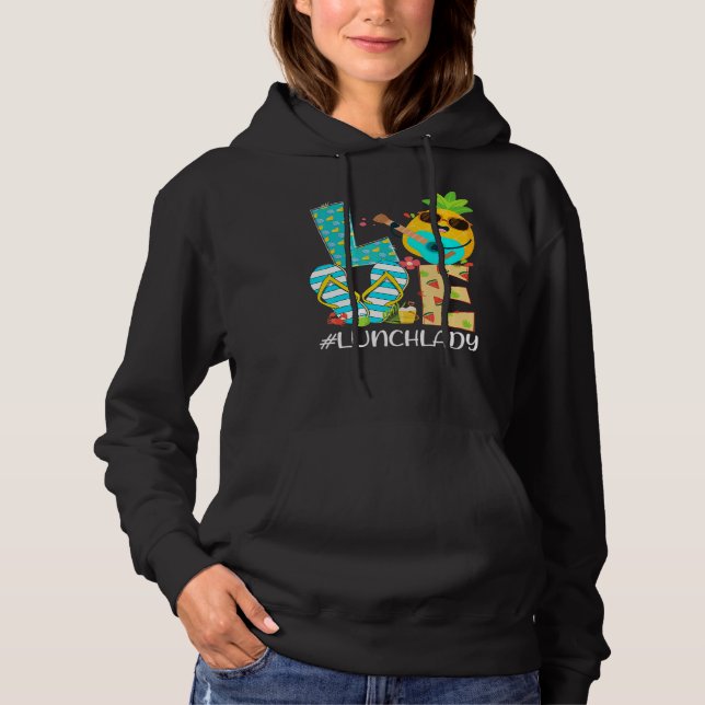 Pull À Capuche Ananas Amour Déjeuner Dame Bonjour Vibes d'été (Devant)