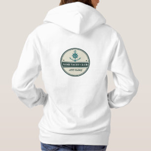 Pull À Capuche Ancre Bleue Nautique Bienvenue yacht de voile Bate