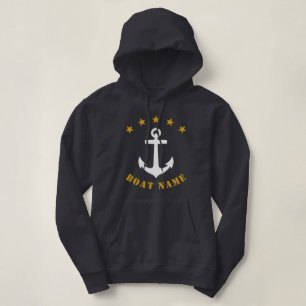 Pull À Capuche Ancre classique Gold Star Nom du bateau Grey