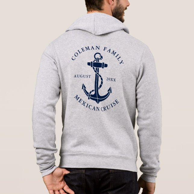 Pull À Capuche Ancre de bateau nautique de croisière familiale pe (Dos)