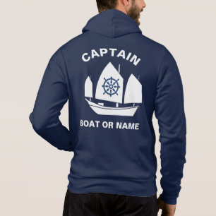 Pull À Capuche Ancre Marine Nautique Bateau bleu Capitaine