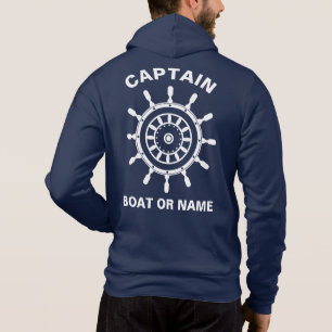 Pull À Capuche Ancre Marine Nautique Bateau bleu Capitaine