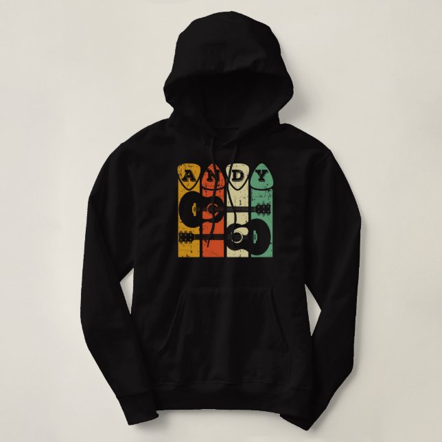 Pull À Capuche Andy Guitar Retro Choisir Andy Guitare Musicien Re (Design devant)
