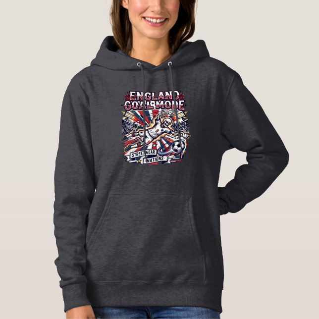 Pull À Capuche Angleterre Mode Skeleton Buteur Nations Streetwear (Devant)