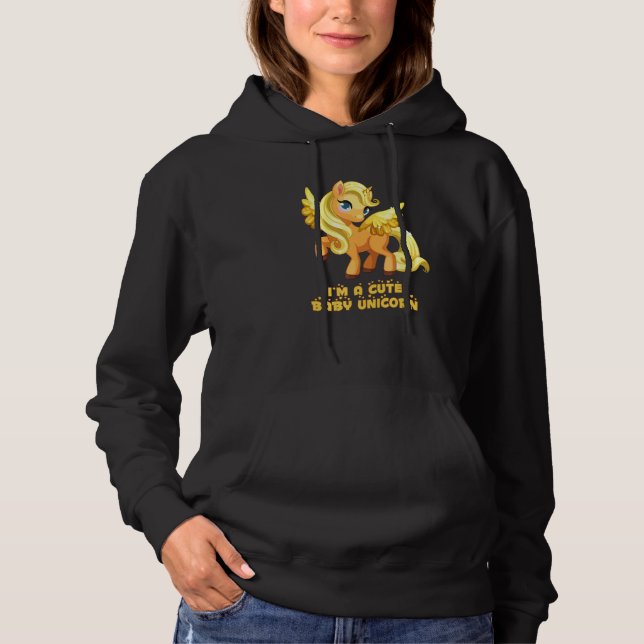 Pull À Capuche Anniversaire Je suis un mignon bébé Unicorn couleu (Devant)