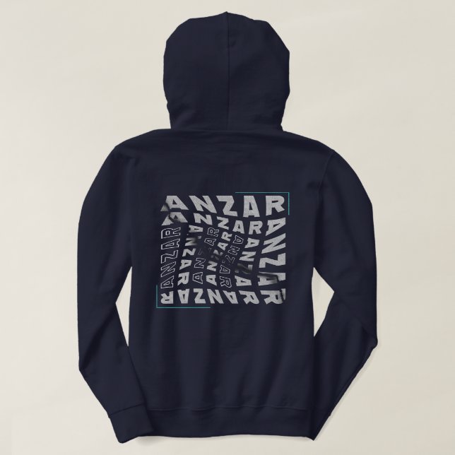 Pull À Capuche Anzar Streetwear Twisted Typography Amazigh  (Design dos)