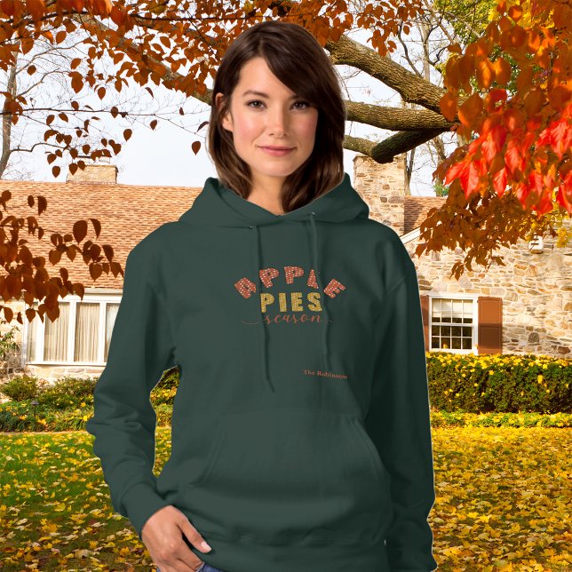 Pull À Capuche Apple Pies Season Vibes Personalize Name (Créateur téléchargé)
