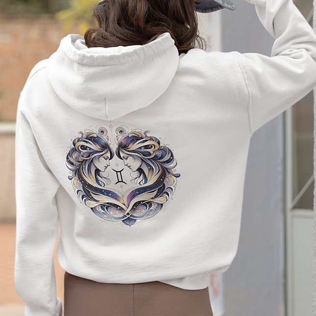 Pull À Capuche Aquarelle tendance Gemini Zodiac Sweatshirt (Créateur téléchargé)