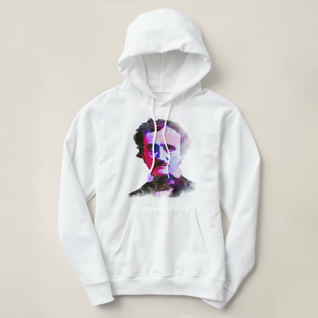 Pull À Capuche Aquarelle The Raven Edgar Allan Poe Auteur de poèm (Design devant)