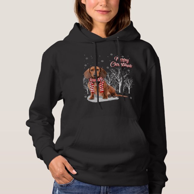 Pull À Capuche Arbre de Dachshund Joyeux Noël Dachshund Noël pour (Devant)
