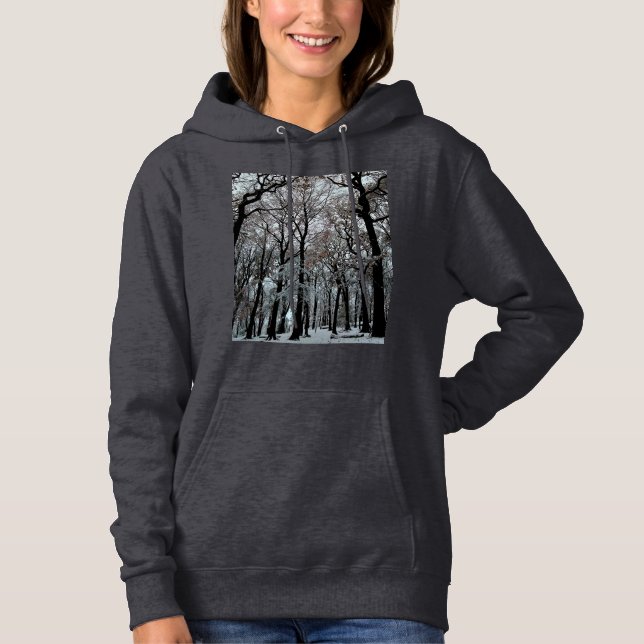 Pull À Capuche Arbres, dans la neige (Devant)