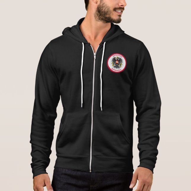 Pull À Capuche Armoiries d'Autriche de forme circulaire  (Devant)
