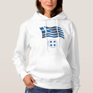 Pull À Capuche Armoiries Du Drapeau De Grèce