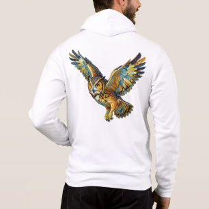 Pull À Capuche Art abstrait de chouette volante avec coup de pinc