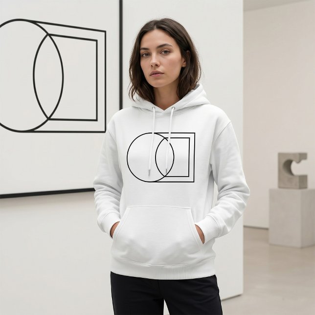 Pull À Capuche Art de cercle carré abstrait moderne  (Créateur téléchargé)