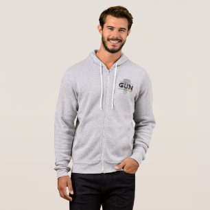 Pull À Capuche Art de monogramme de pistolet   Hommes fermeture é