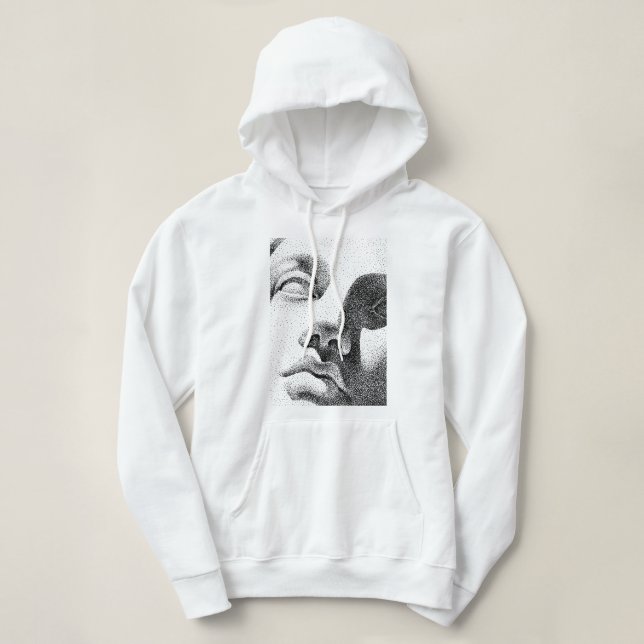 Pull À Capuche Art matriciel : Visage de marbre classique (Design devant)