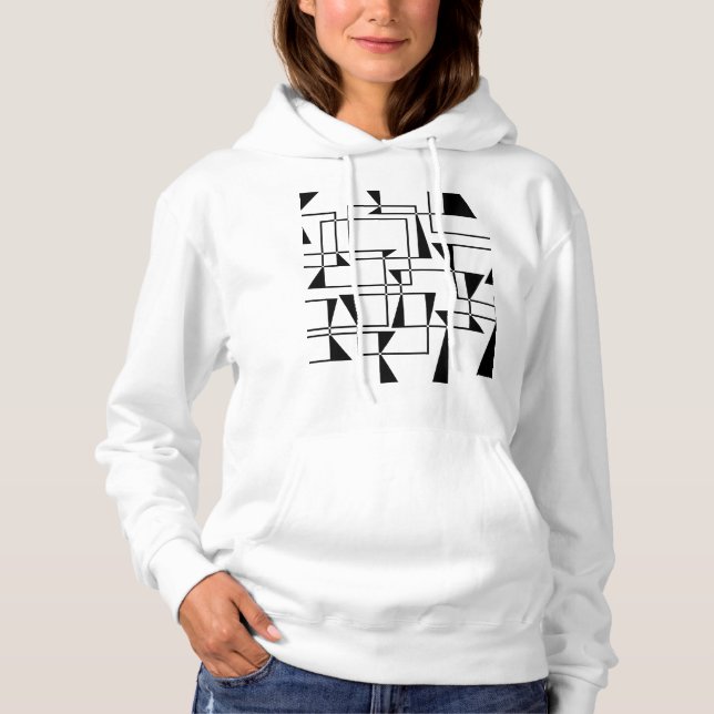 Pull À Capuche Art motif géométrique cool moderne, urbain, audaci (Devant)