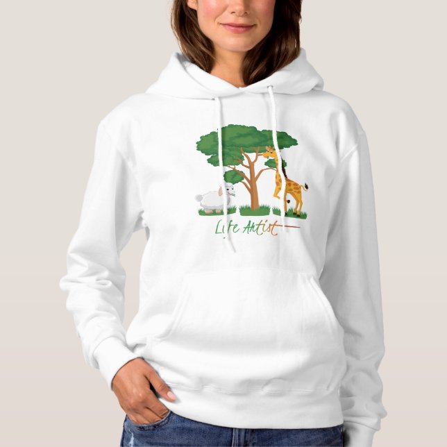Pull À Capuche Artiste de la vie : Mème de mouton drôle, avec gir (Devant)