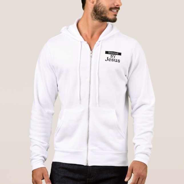 Pull À Capuche Assuré par Jésus Force Spirituelle Chrétienne (Devant)