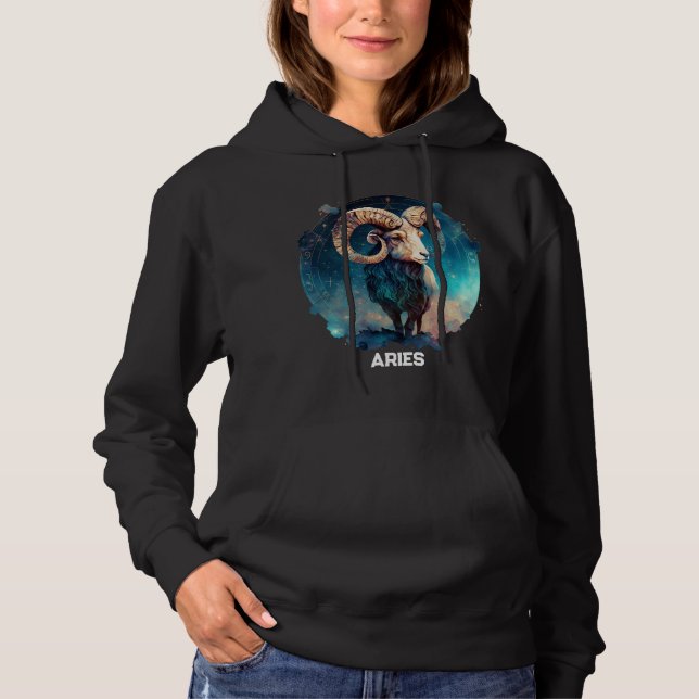 Pull À Capuche Astrologie personnalisée du zodiaque Bélier pour a (Devant)