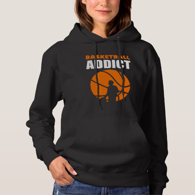 Pull À Capuche Athlète accro au basket-ball (Devant)