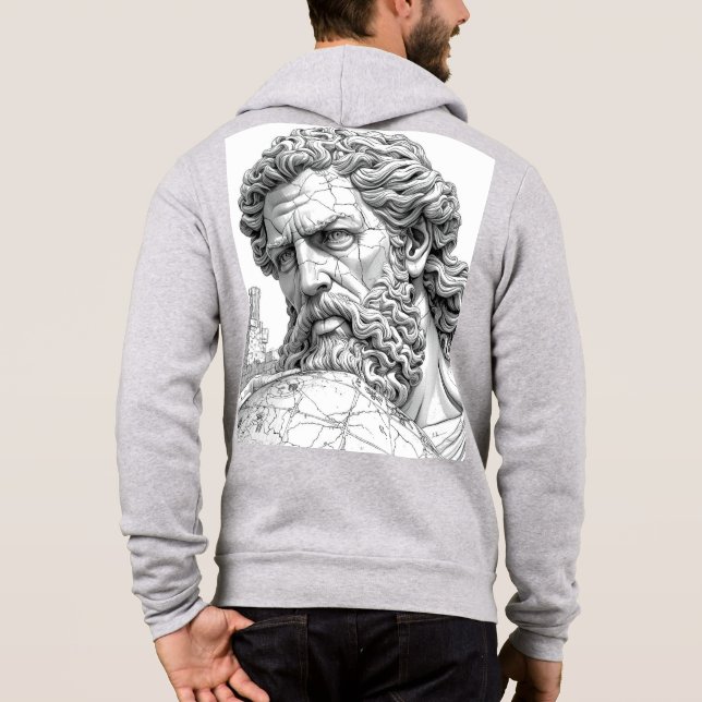 Pull À Capuche Atlas Titan Close-Up Mythology Sketch Art Hoodie (Dos)