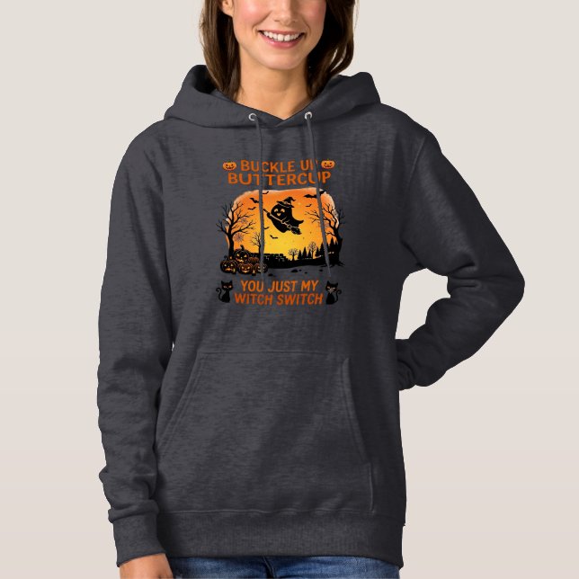 Pull À Capuche Attachez-vous Papillon d'Halloween Chapeau de Sorc (Devant)