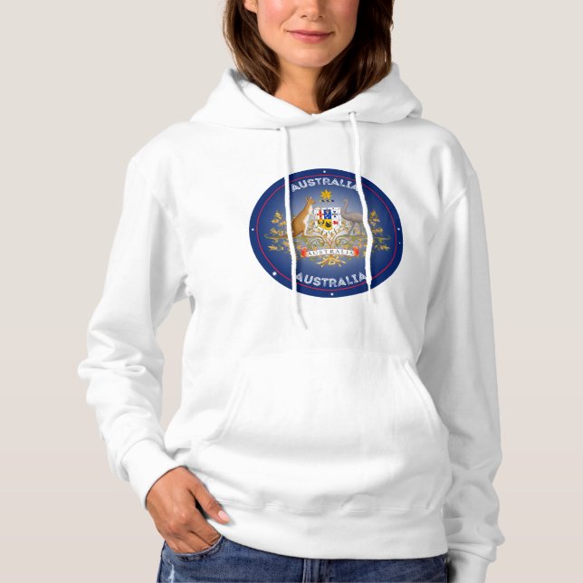 Pull À Capuche Australie Armoiries forme circulaire (Devant)