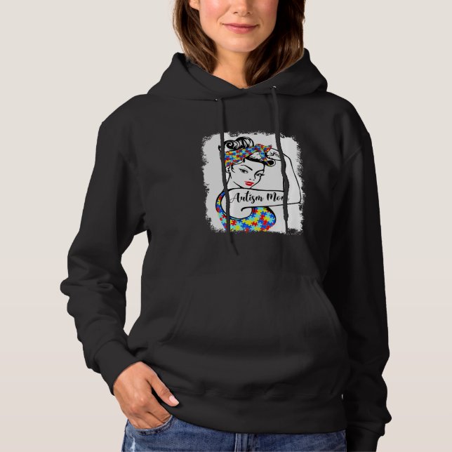 Pull À Capuche Autism Mom Strong Woman Power Autism Awareness Mon (Devant)