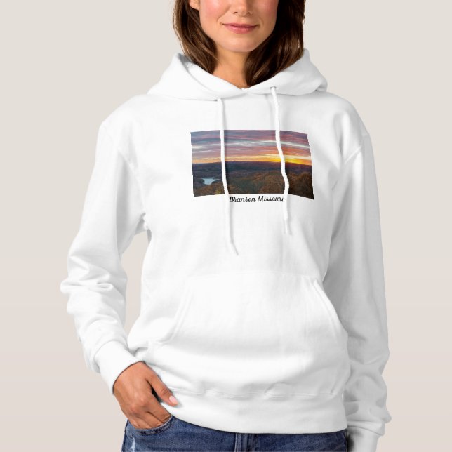 Pull à capuche avec coucher de soleil d'automne da (Devant)