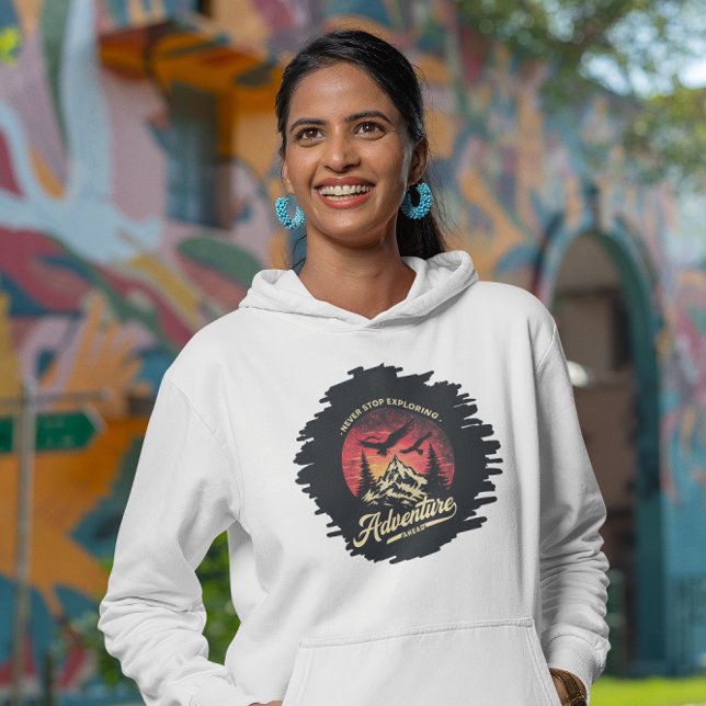 Pull À Capuche Aventure Aventure Ahead Explorer Randonnée Hiker D (Créateur téléchargé)