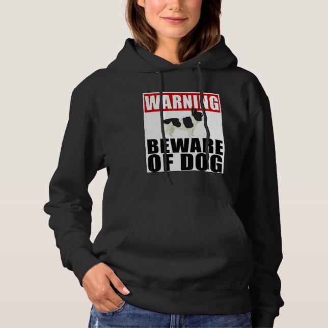 Pull À Capuche Avertissement Français Bulldog Méfiez-vous de l'au (Devant)