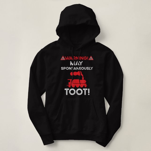 Pull À Capuche Avertissement Peut Parler Spontanément Trains Déso (Design devant)