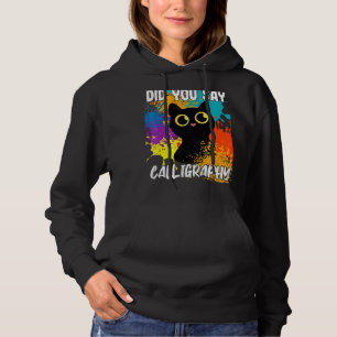 Pull À Capuche Avez-Vous Dit Calligraphie Black Cat