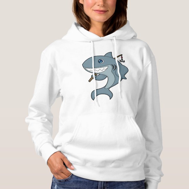 Pull À Capuche Baguette de pêche du requin (Devant)