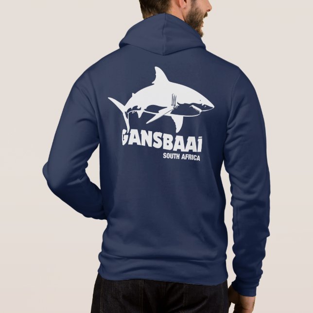 Pull À Capuche Baignade avec de grands requins blancs - Gansbaai  (Dos)