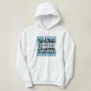 Pull À Capuche Baisers à neige et voeux de Noël