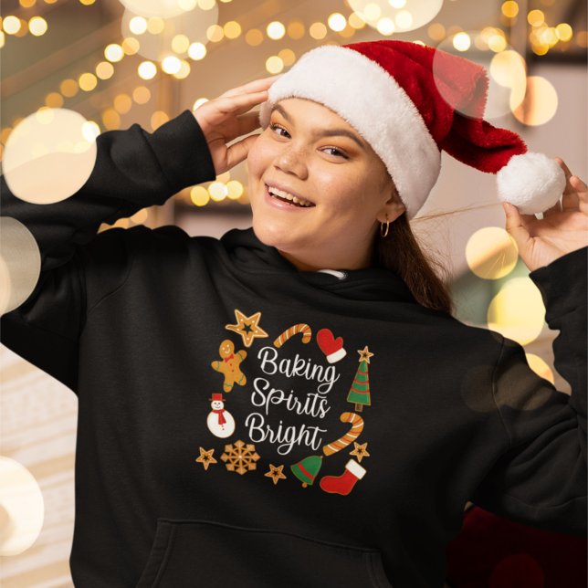 Pull À Capuche Baking Spirits Bright Gingerbread Noël Cookie (Créateur téléchargé)